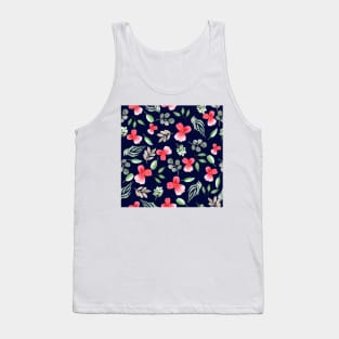 Pansies | Watercolor | Pattern | Blue Tank Top